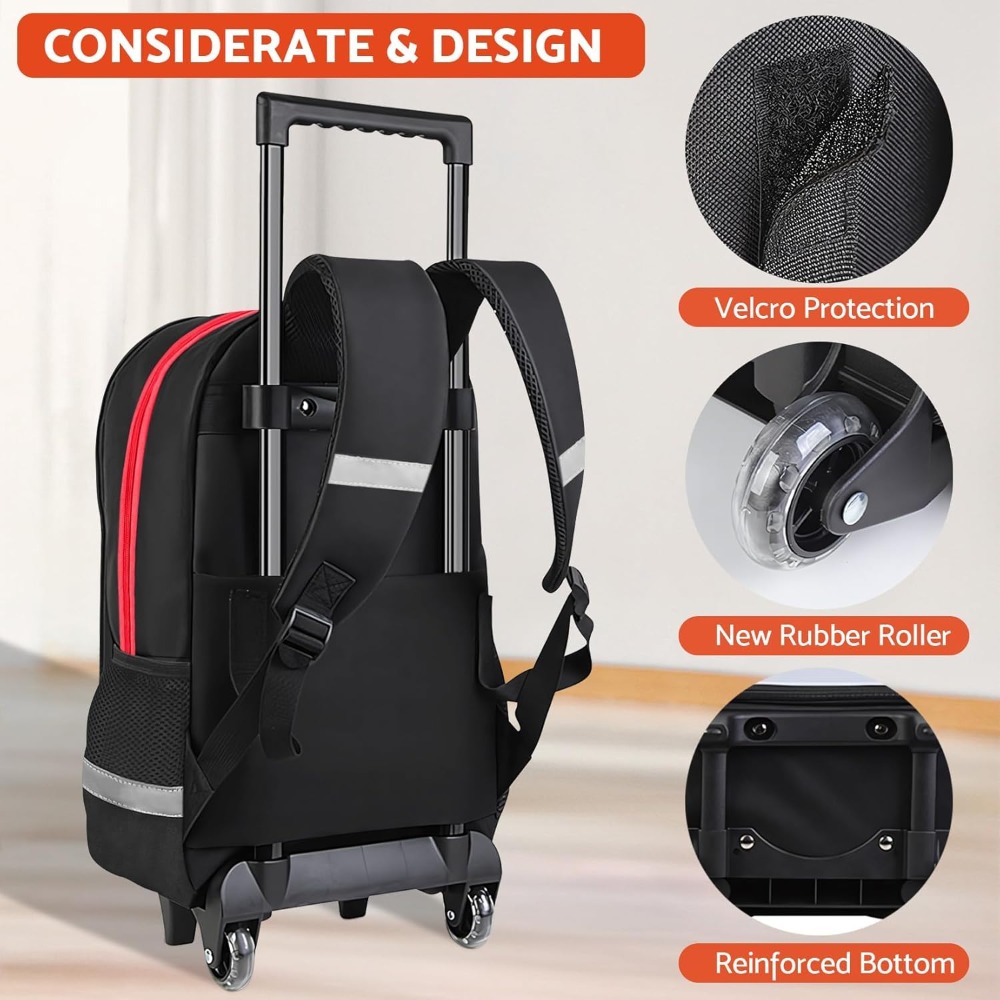 3PCS Kids Rolling Backpack for - مراجعة School Backpack Teen وسعره
