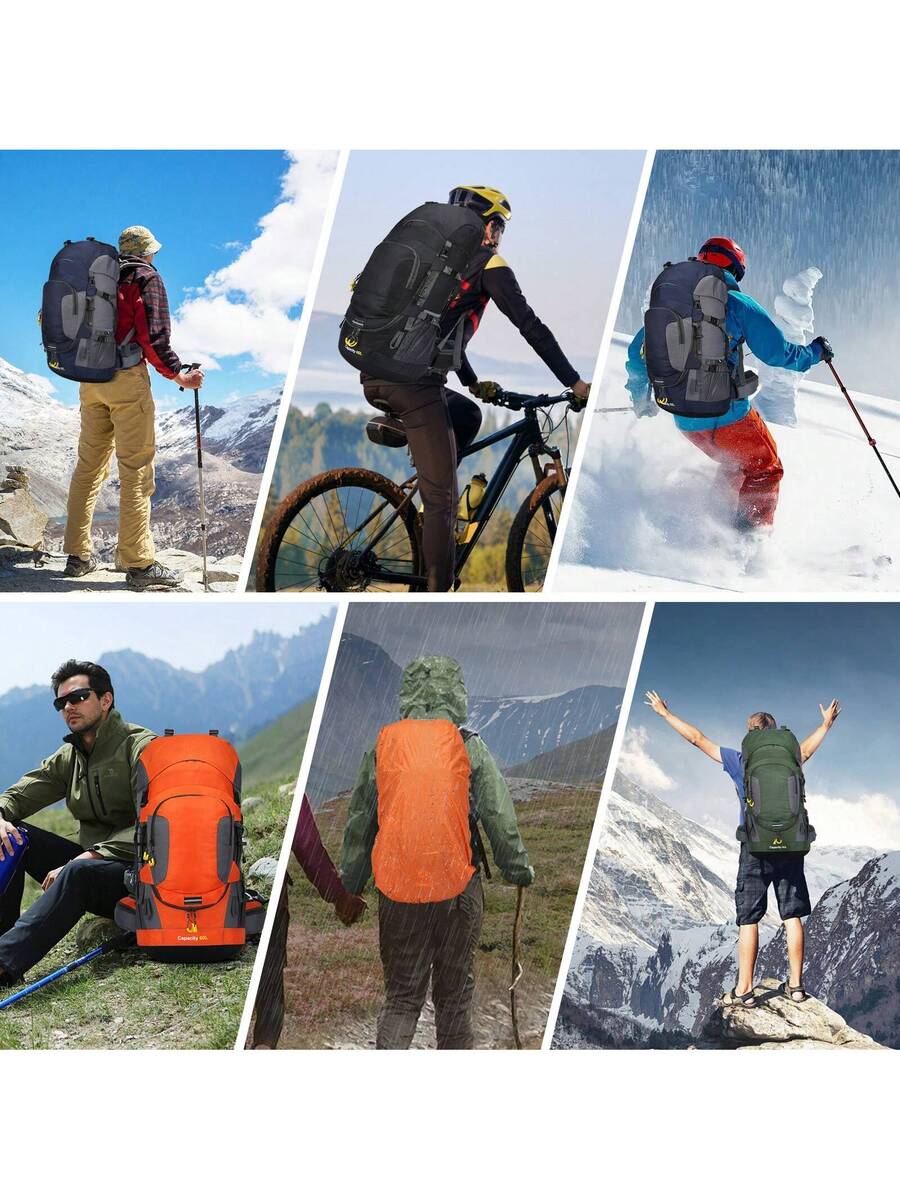 60L Waterproof Oxford Backpack - مراجعة Hiking Backpack Waterproof وسعره