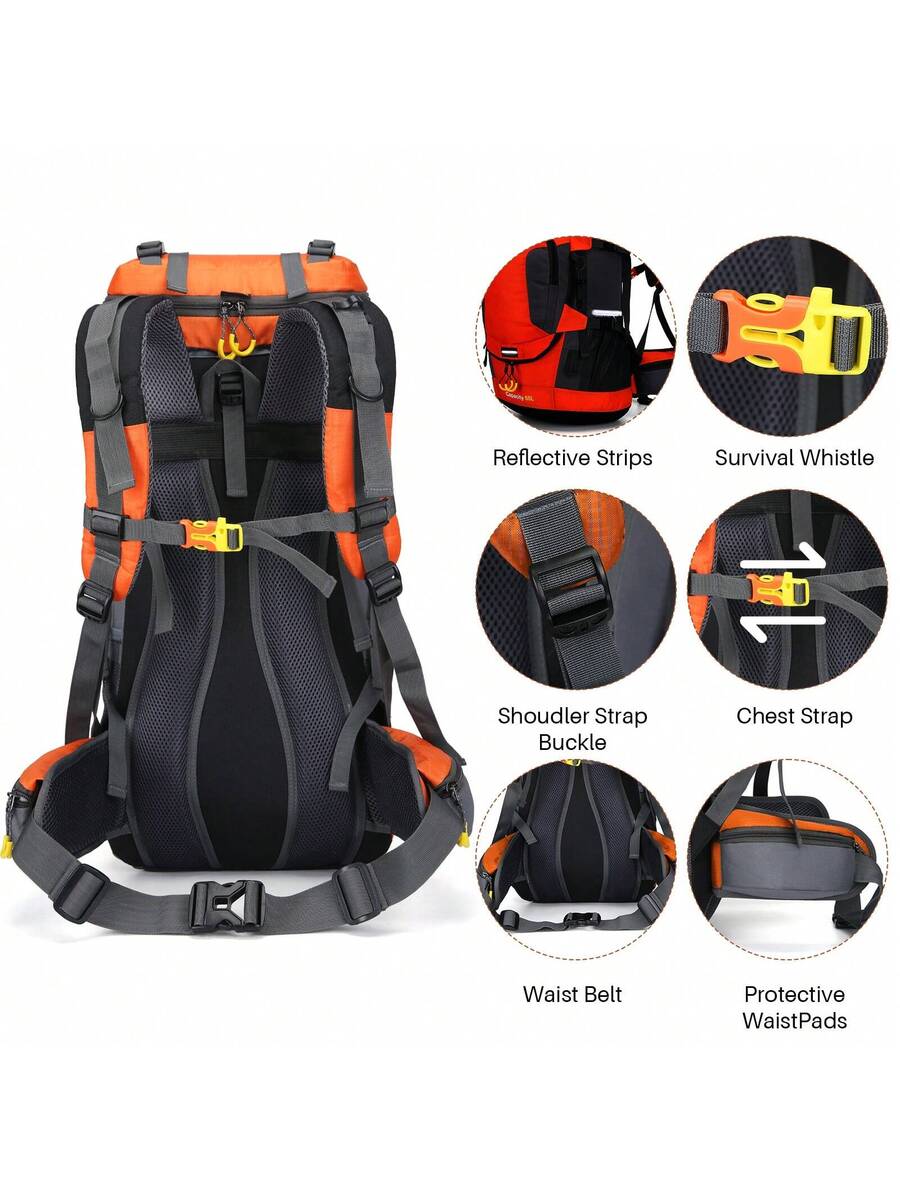60L Waterproof Oxford Backpack - مراجعة Hiking Backpack Waterproof وسعره
