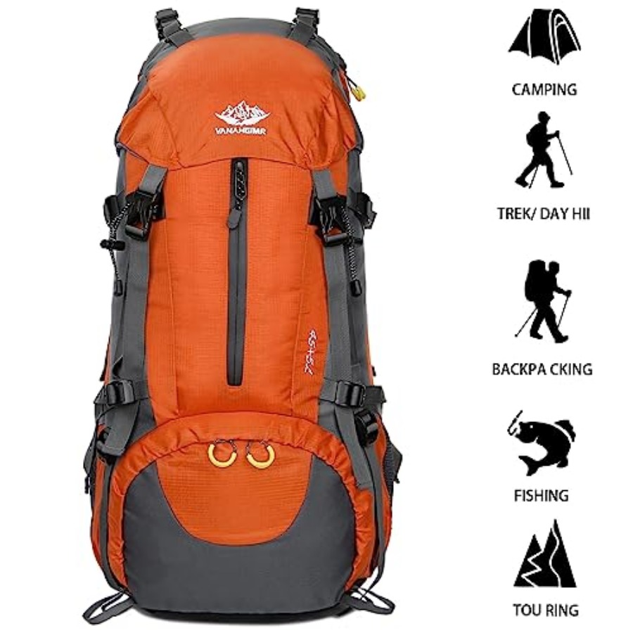 50L Hiking Backpack Men Campin - مراجعة Rain Cover Backpack وسعره