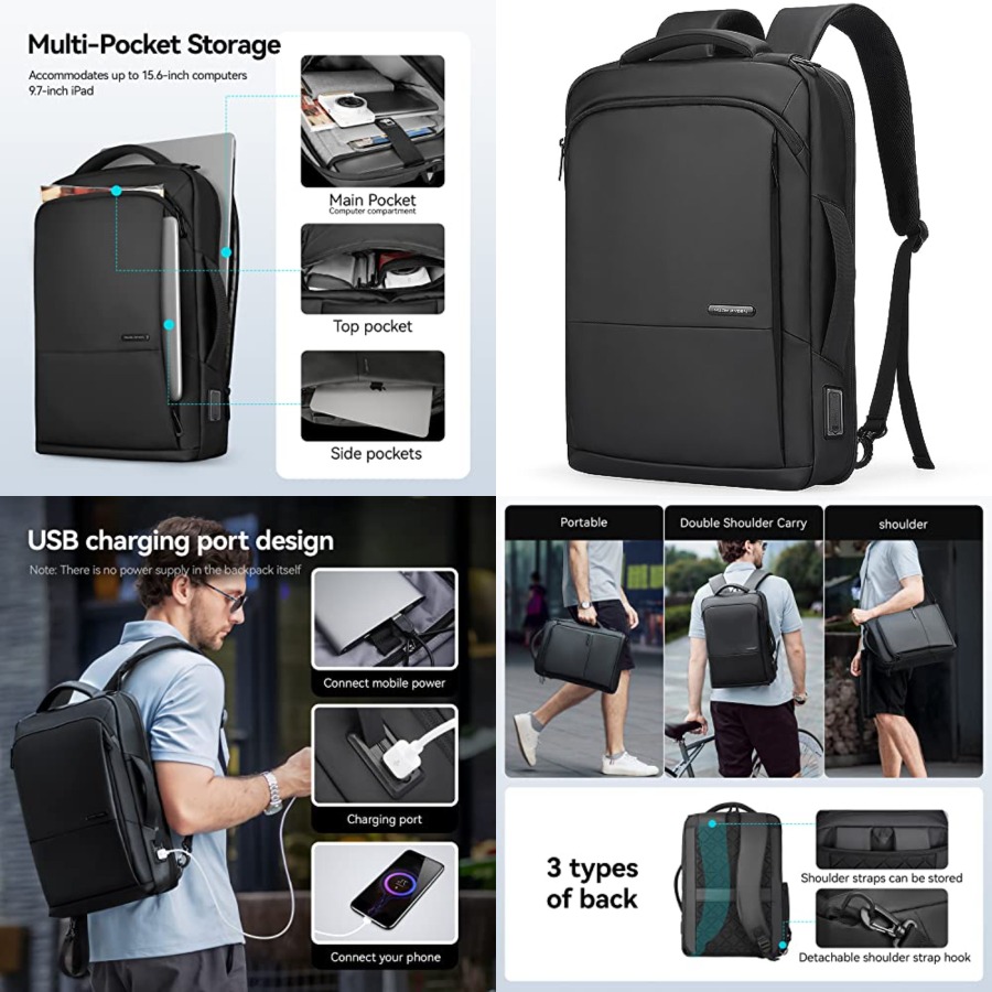 Slim Laptop Backpack for Men,  - مراجعة Laptop Backpack 15.6 وسعره