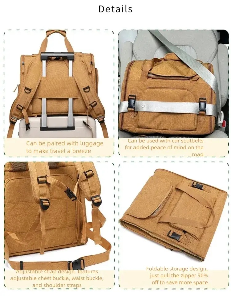 Portable cat bag, expandable l - مراجعة Foldable Backpack Small وسعره