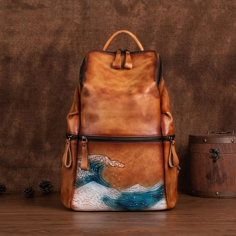 Genuine Real Soft Leather Wome - مراجعة Leather Backpack Vintage وسعره