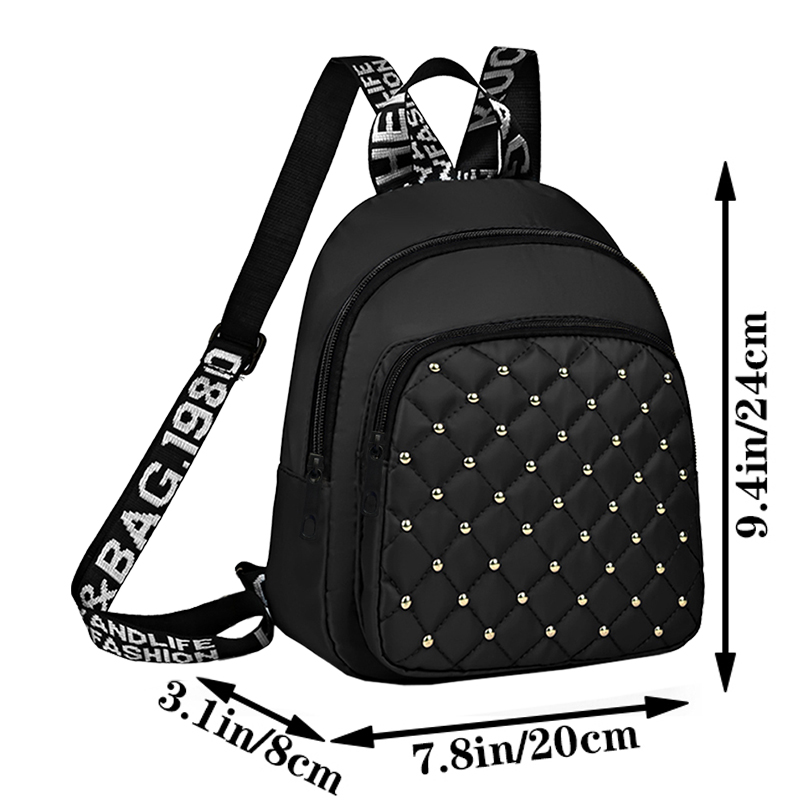 Chic Stylish Studded Backpack  - مراجعة Canvas Backpack Casual وسعره