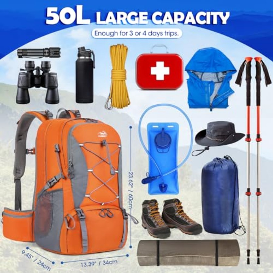 50L Hiking Backpack Waterproof - مراجعة Hiking Backpack Waterproof وسعره
