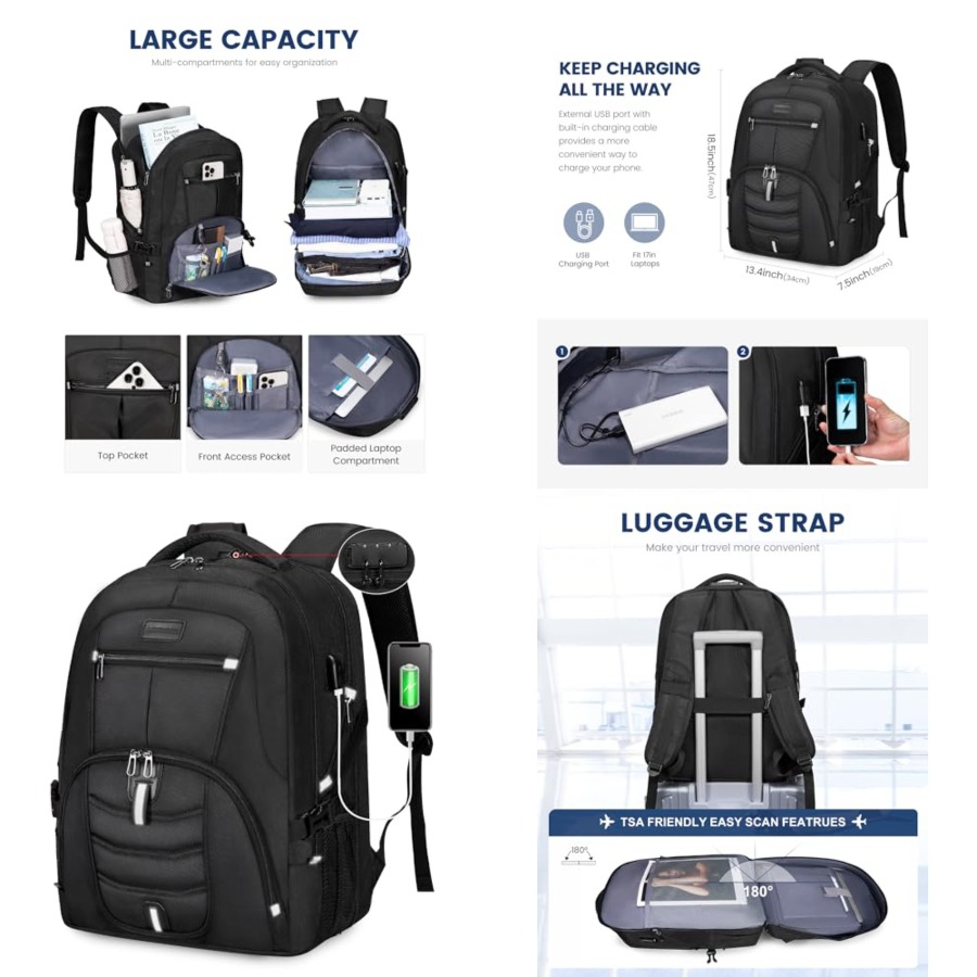 Travel Laptop Backpack Waterpr - مراجعة Travel Backpack Anti Theft وسعره
