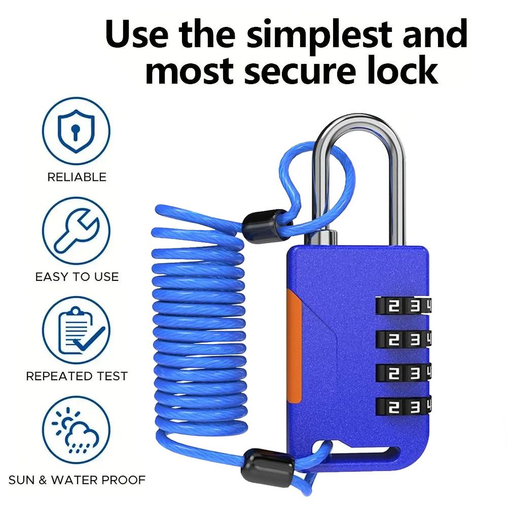 4 Digit Combination Padlock wi - مراجعة Travel Backpack Anti Theft وسعره