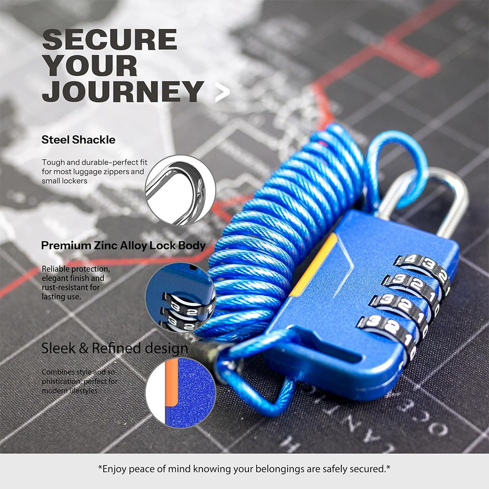 4 Digit Combination Padlock wi - مراجعة Travel Backpack Anti Theft وسعره
