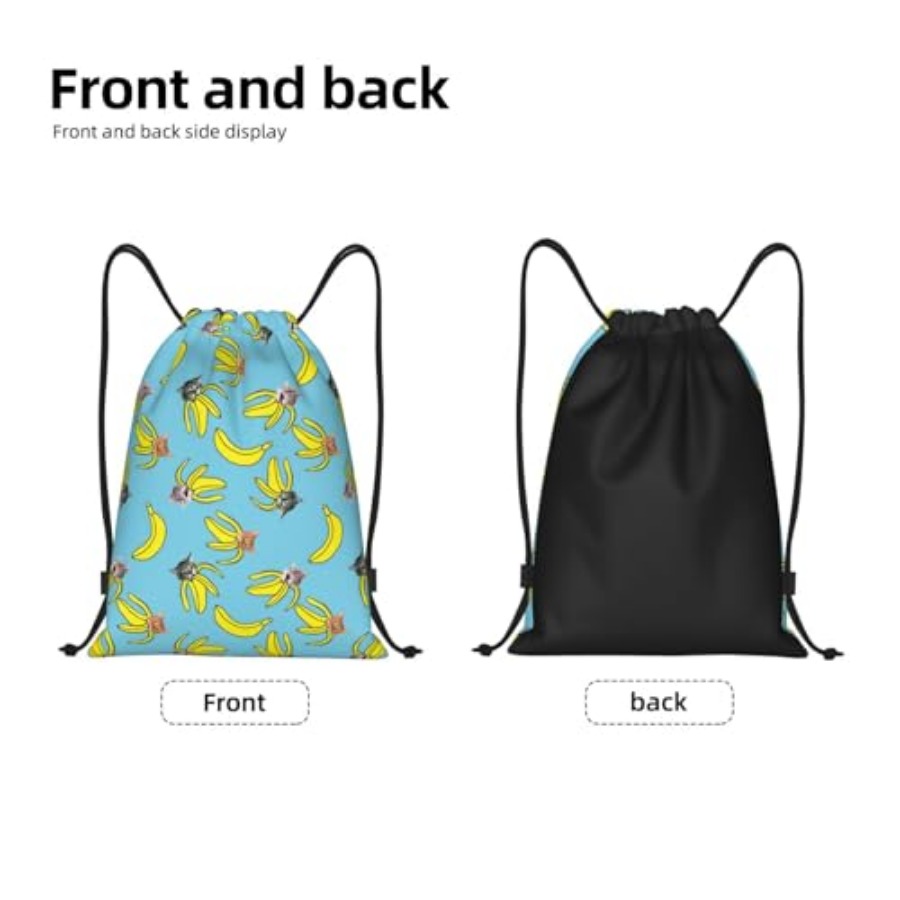 Funny Cat Banana Bananas Draws - مراجعة Drawstring Gym Bag وسعره