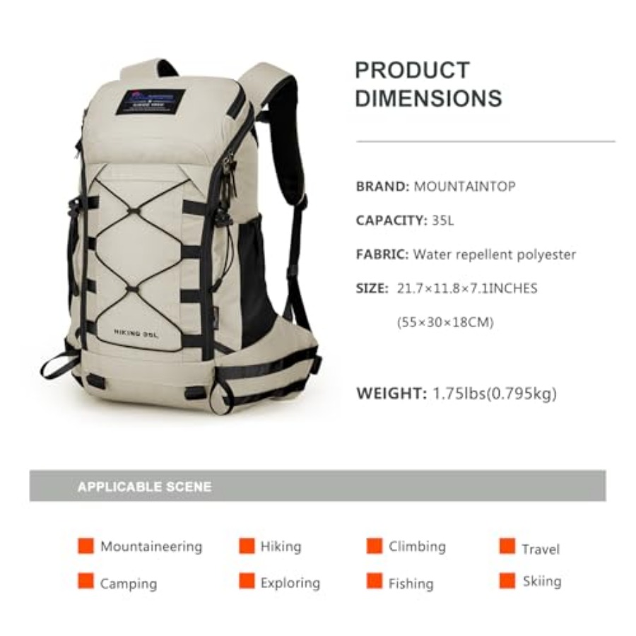 35L Hiking Backpack, Lightweig - مراجعة Rain Cover Backpack وسعره