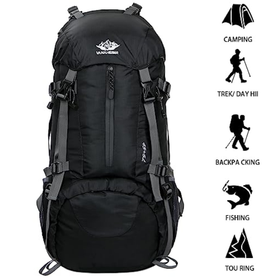 50L Hiking Backpack Men Campin - مراجعة Rain Cover Backpack وسعره